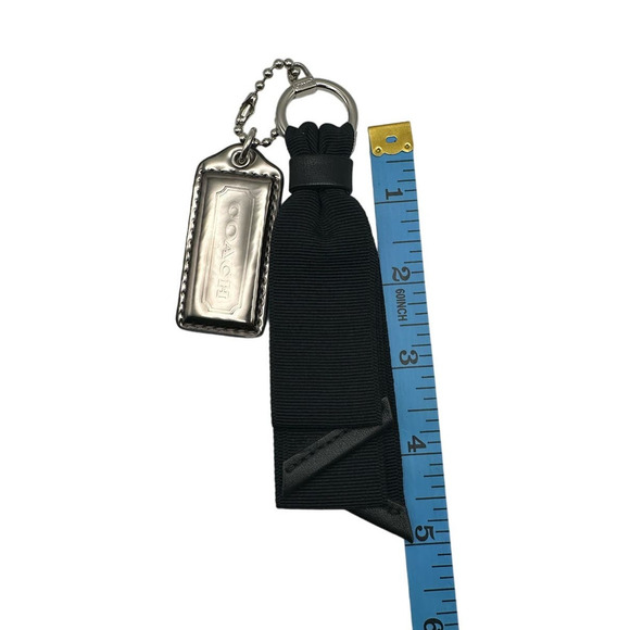 COACH Metallic Silver and Black Hangtag Bag Charm - Picture 3 of 4